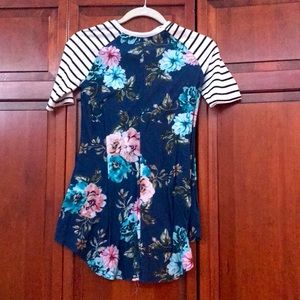 girls blue floral dress